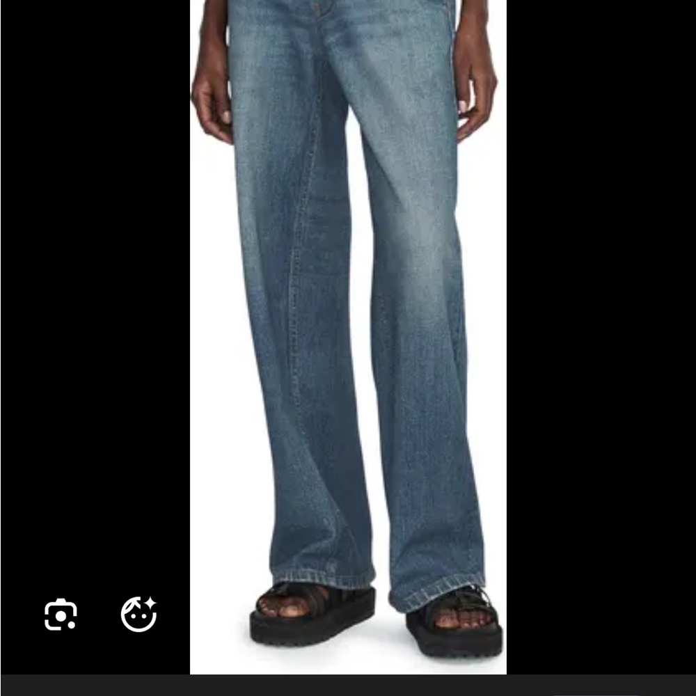 rag & bone Miramar High Rise Wide Leg Cotton Terry Sweatpant Jeans in Lenox